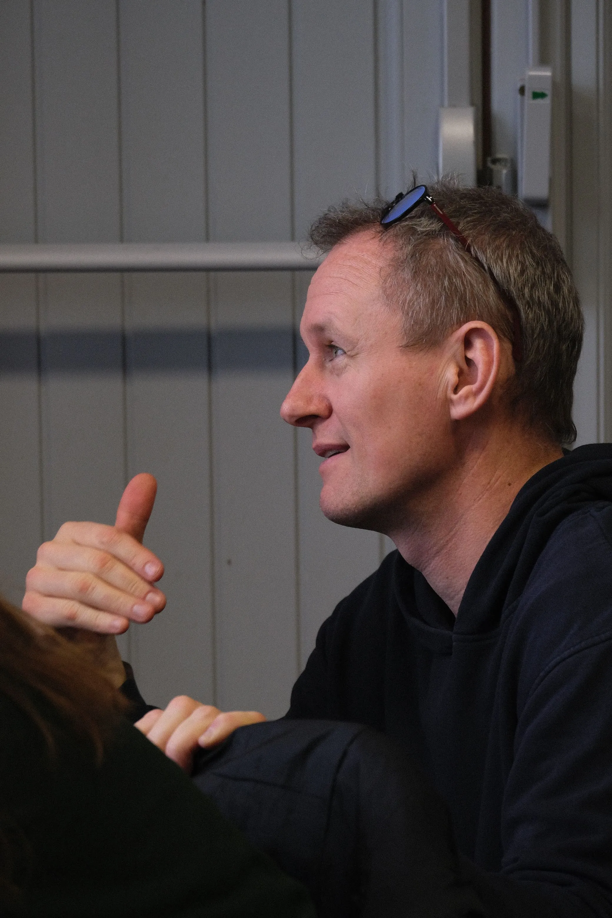 Romain Becquart pendant une intervention